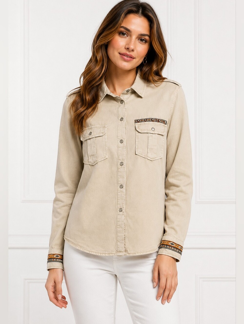 ❤️ DESIGUAL EMBROIDERED SNAP BUTTON DOWN WESTERN SHIRT / TOP, SMALL